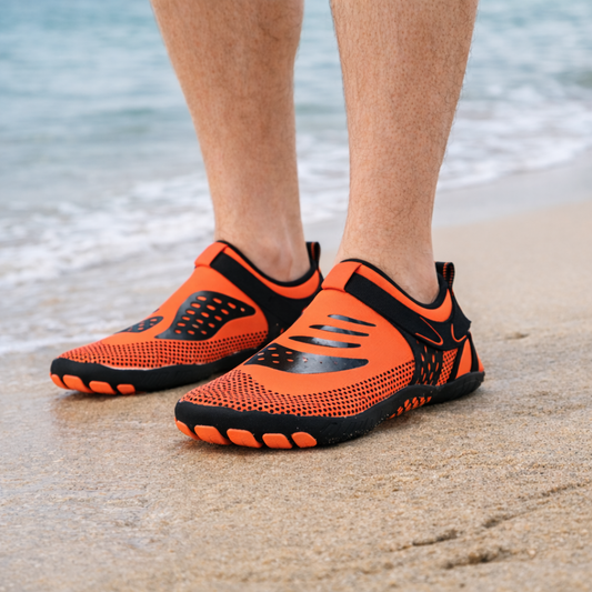 Chaussures_aquatiques_porte_modele_vortex_orange_en_situation