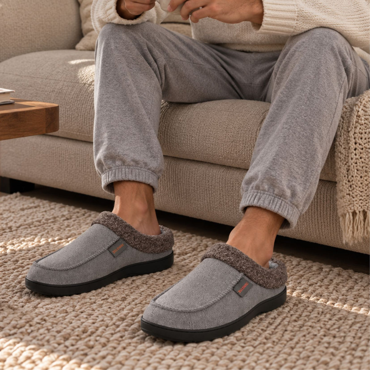 Pantoufles_huggy_s_gris_homme_Nuuk_gris